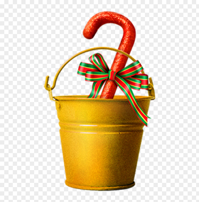 Golden Bucket Christmas Tree Barrel PNG