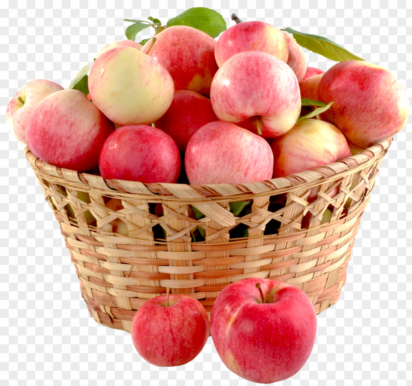 Apple Basket Crisp Fruit Gift PNG