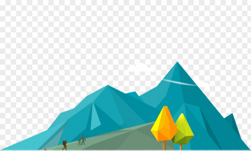 Flat Mountain Design Elements PNG