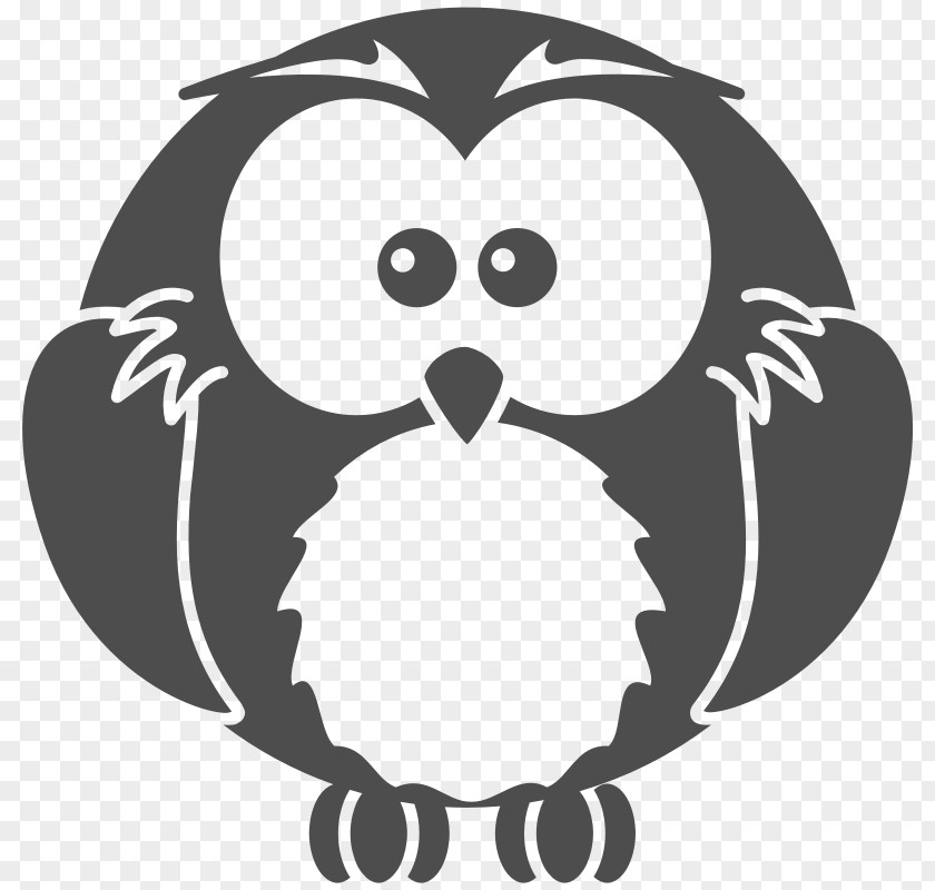 Funny Cartoon Animal Pictures Black-and-white Owl Black And White Clip Art PNG