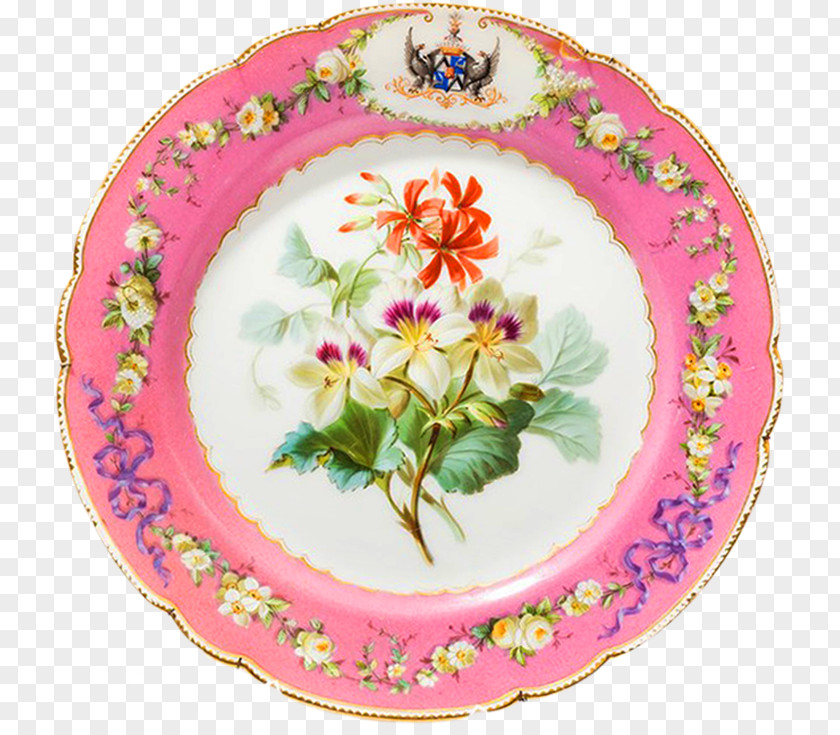 Plate Platter Porcelain Tableware Flower PNG