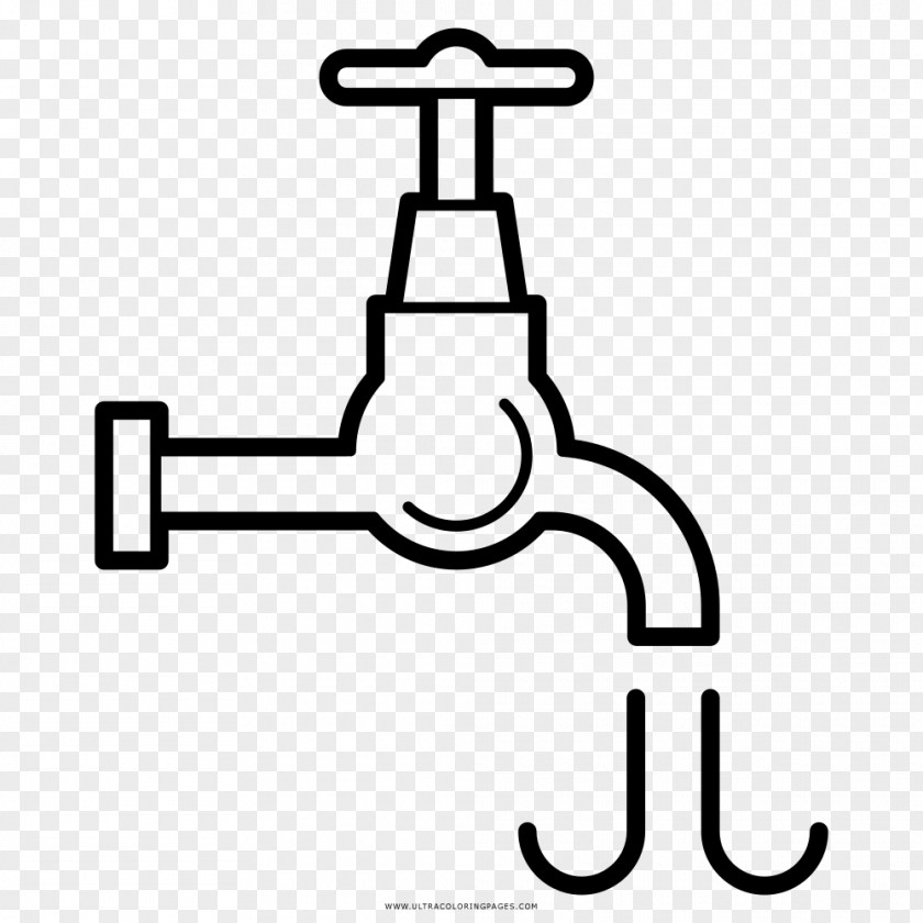 Water Tap Drinking Coloring Book PNG