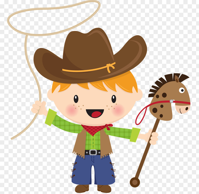 Baby Boy Shower American Frontier Cowboy Clip Art PNG