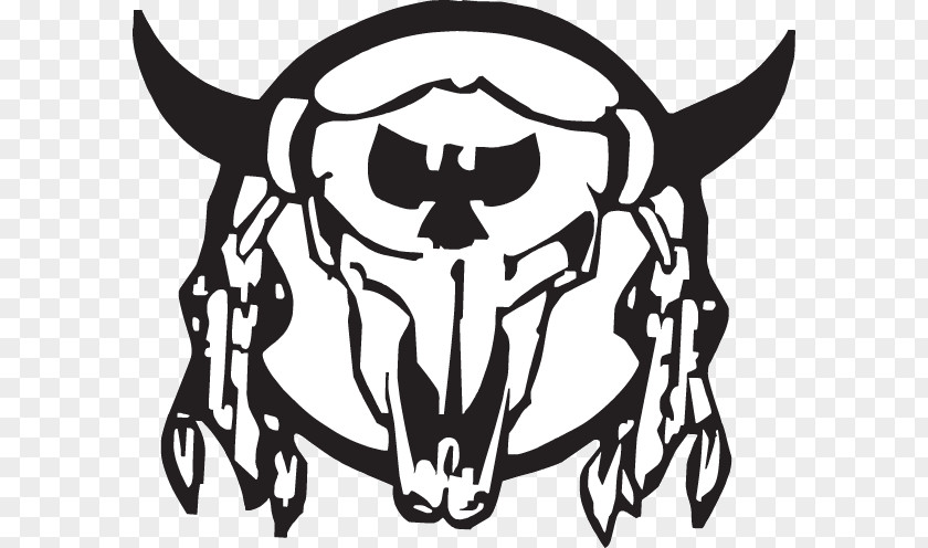 Buffalo Skull Texas Longhorn Water Decal Sticker Drawing PNG