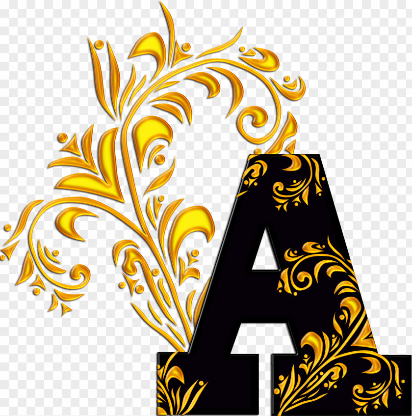 Decorative Letters Flower Water Damask Clip Art PNG