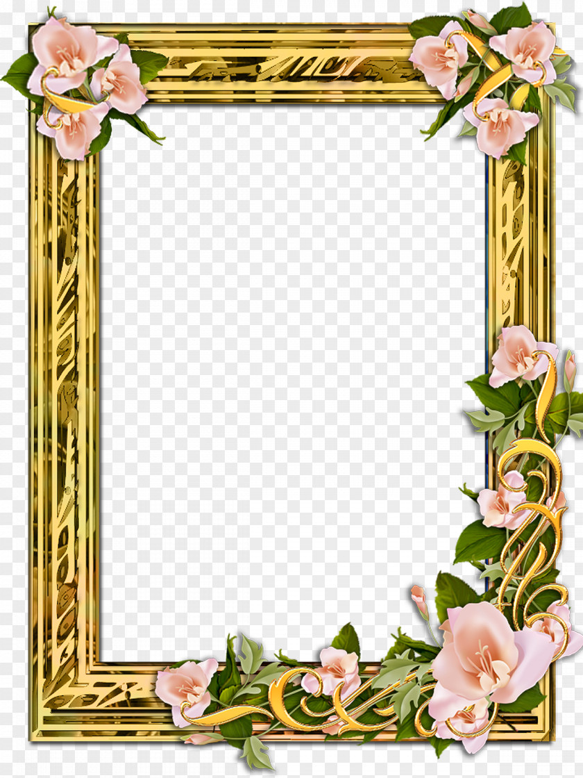Frame Gold Flower Picture Frames Clip Art PNG