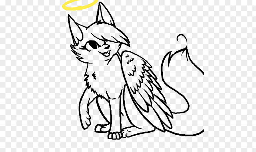 Angel Sketch Cliparts Cat Kitten Line Art Clip PNG