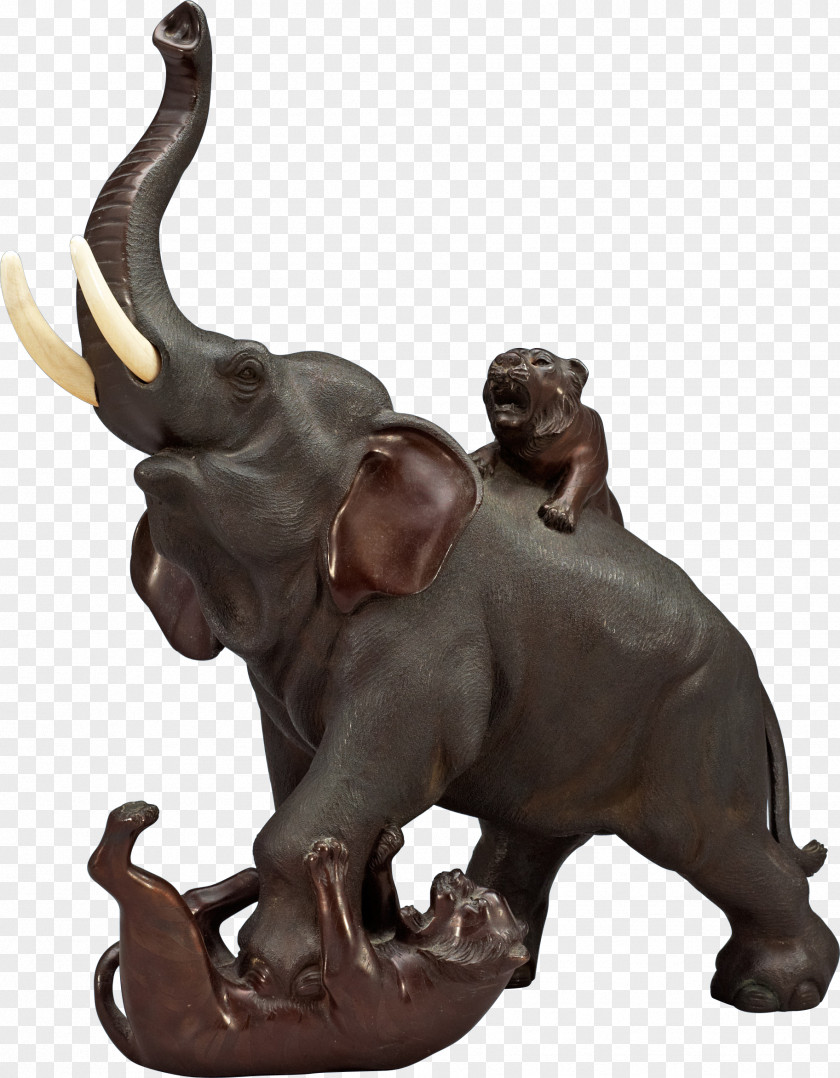 Elephants Clipart Figurine Tiger African Elephant Sculpture PNG