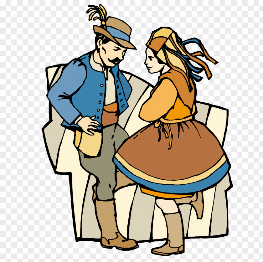 Foreign Men And Women Dance Together Switzerland Animation Clip Art PNG