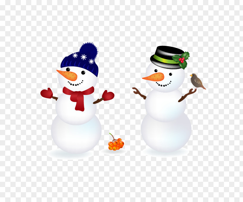 Christmas Snowman Two Santa Claus Clip Art PNG