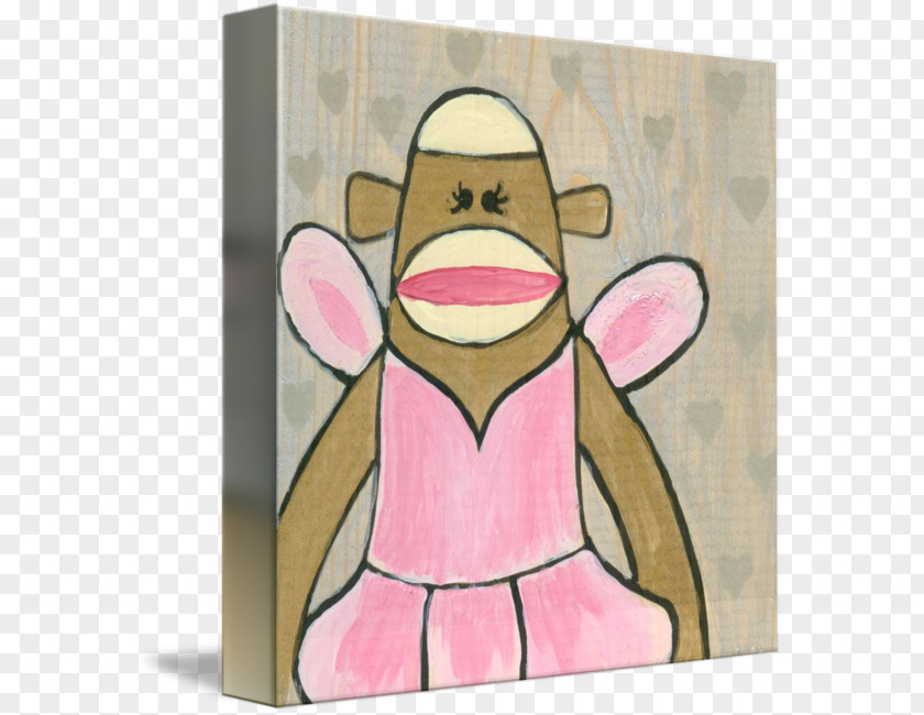 Sock Monkey Paper Gallery Wrap PNG