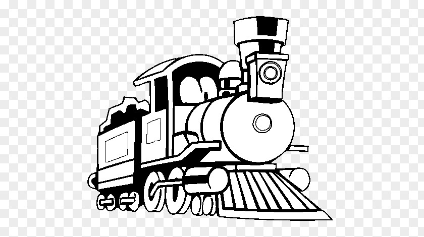 Train Rail Transport Steam Locomotive Coloring Book Drawing PNG