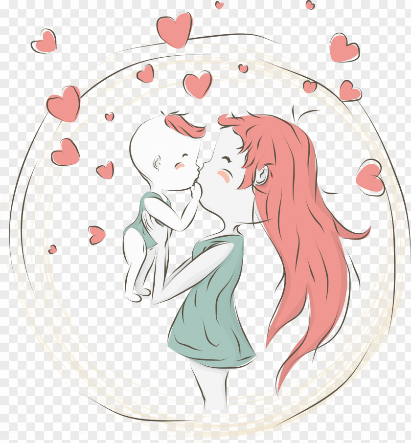 Mother And Baby Cartoon Child PNG