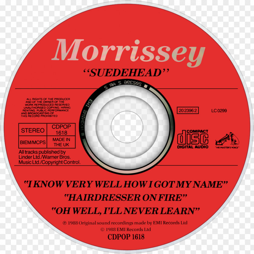 Morrissey Compact Disc Hairdresser On Fire Brand PNG