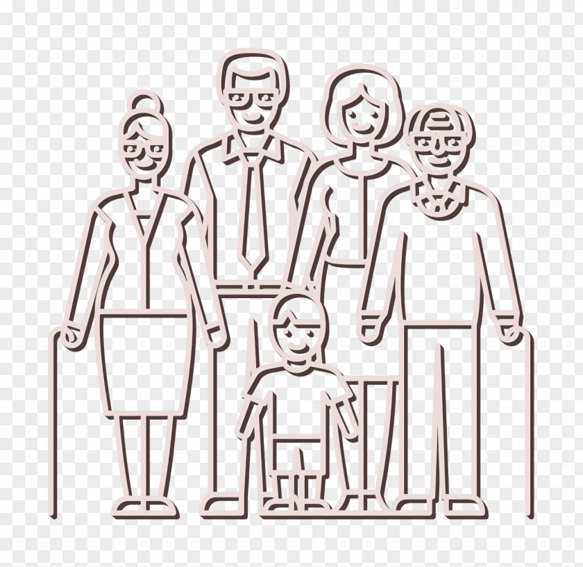 People Icon Married Couple Grandparents And Child Girl PNG