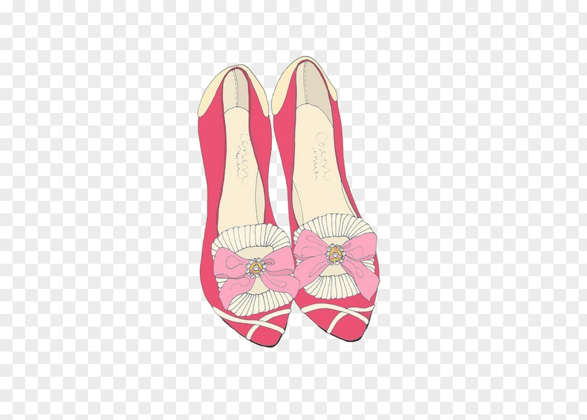 Pink High Heels Drawing High-heeled Footwear Shoe Illustration PNG