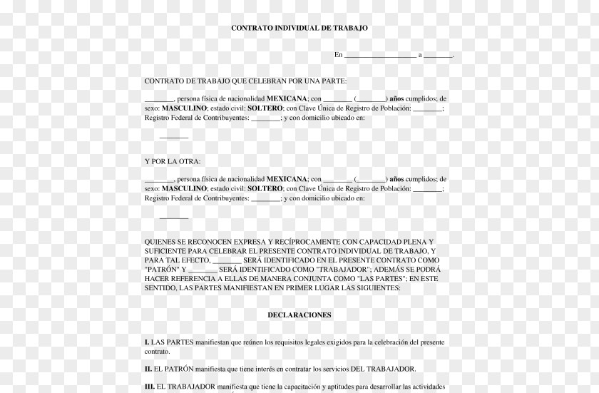 Contrato Employment Contract Document El Precontrato De Trabajo Labor PNG
