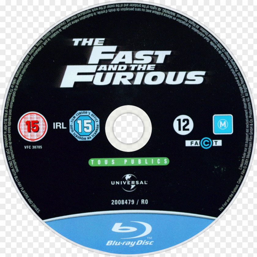 Fast And Furius Compact Disc Blu-ray The Furious DVD Cover Art PNG