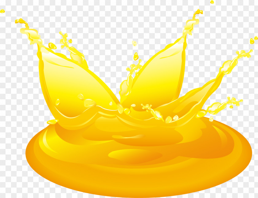 Golden Oil Drops Orange Juice PNG