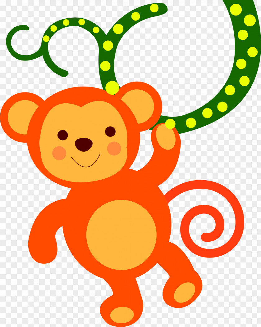 Little Monkey Cartoon Vector Clip Art PNG