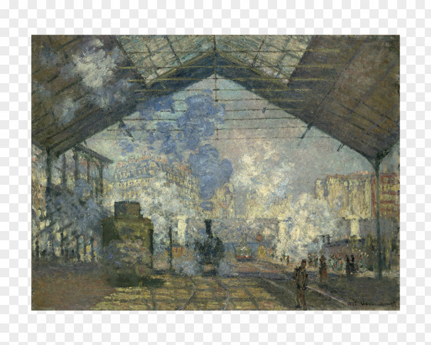 Painting La Gare Saint-Lazare 圣拉扎尔车站 Station Pont De L'Europe, PNG