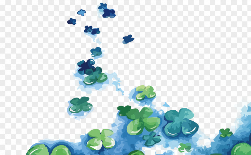 Vector Clover Leaf Drawing Watercolor Painting PNG