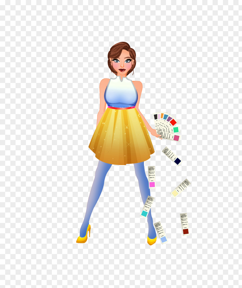 Primary Colors Animated Cartoon Barbie Costume PNG