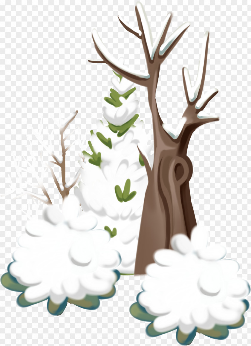 Snow-covered Tree Daxue Dahan Winter Cartoon PNG