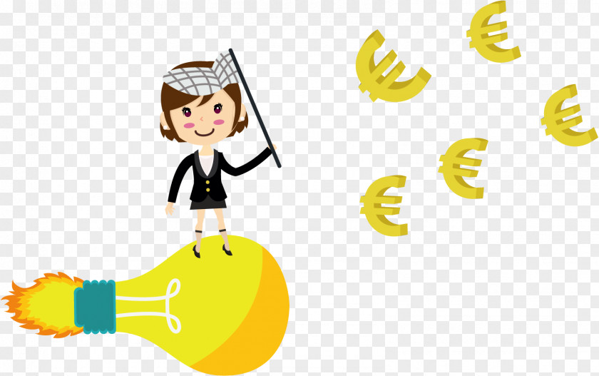 Euro Bulb Vector Woman 500 Note Clip Art PNG