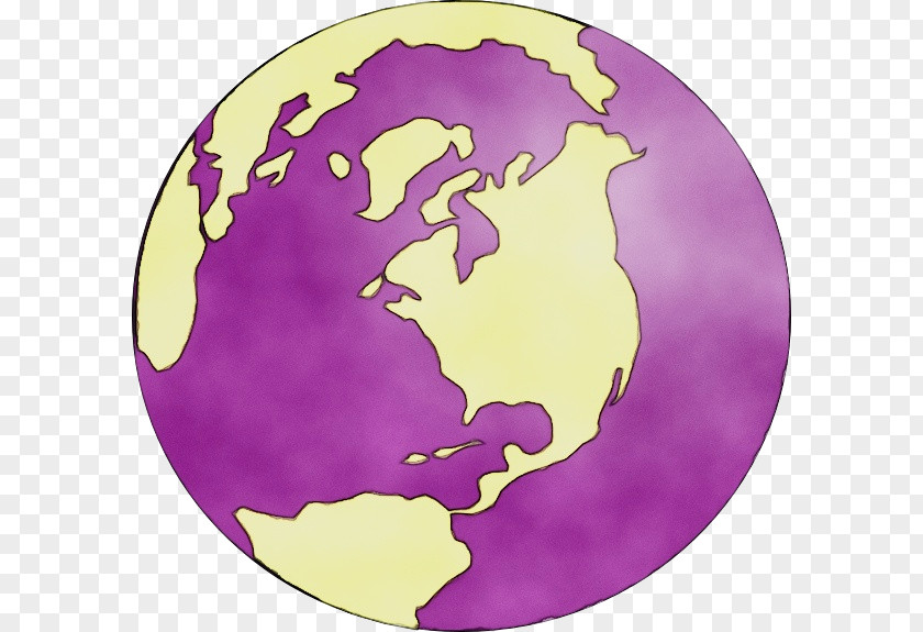 Plate Earth Purple Violet Pink Globe World PNG
