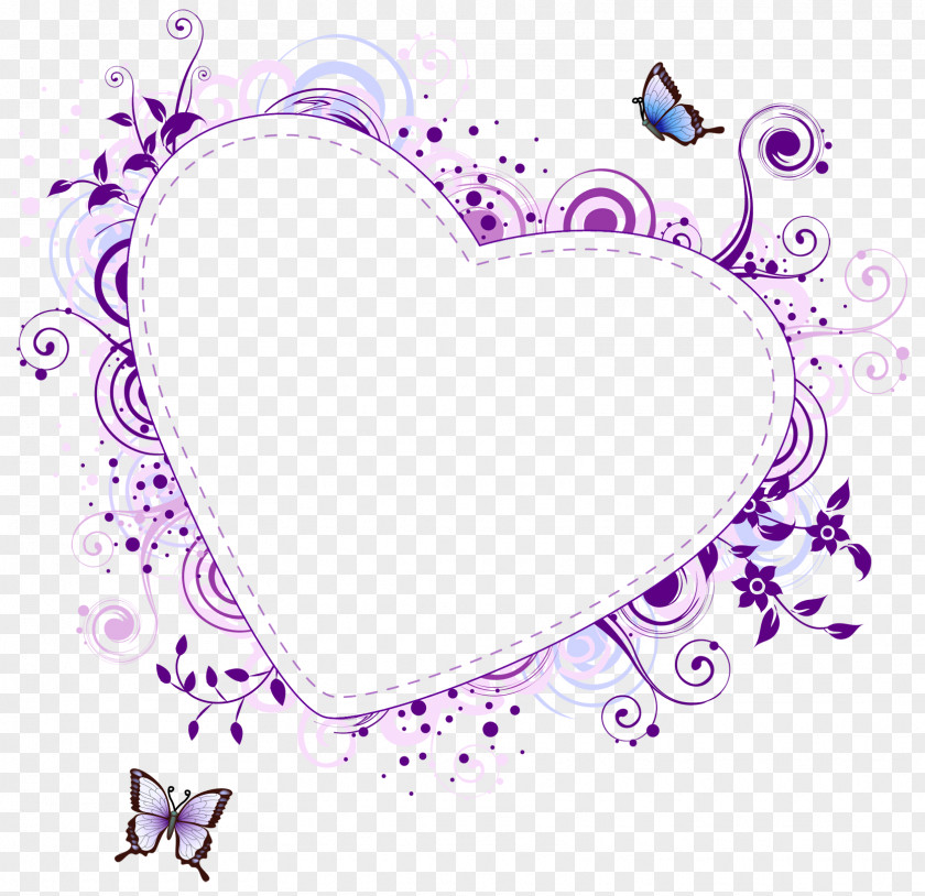 Purple Border Frame Free Download Heart Clip Art PNG