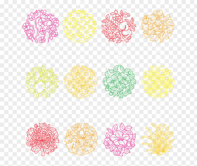 Floral Engraving Vector Material Motif Pattern PNG