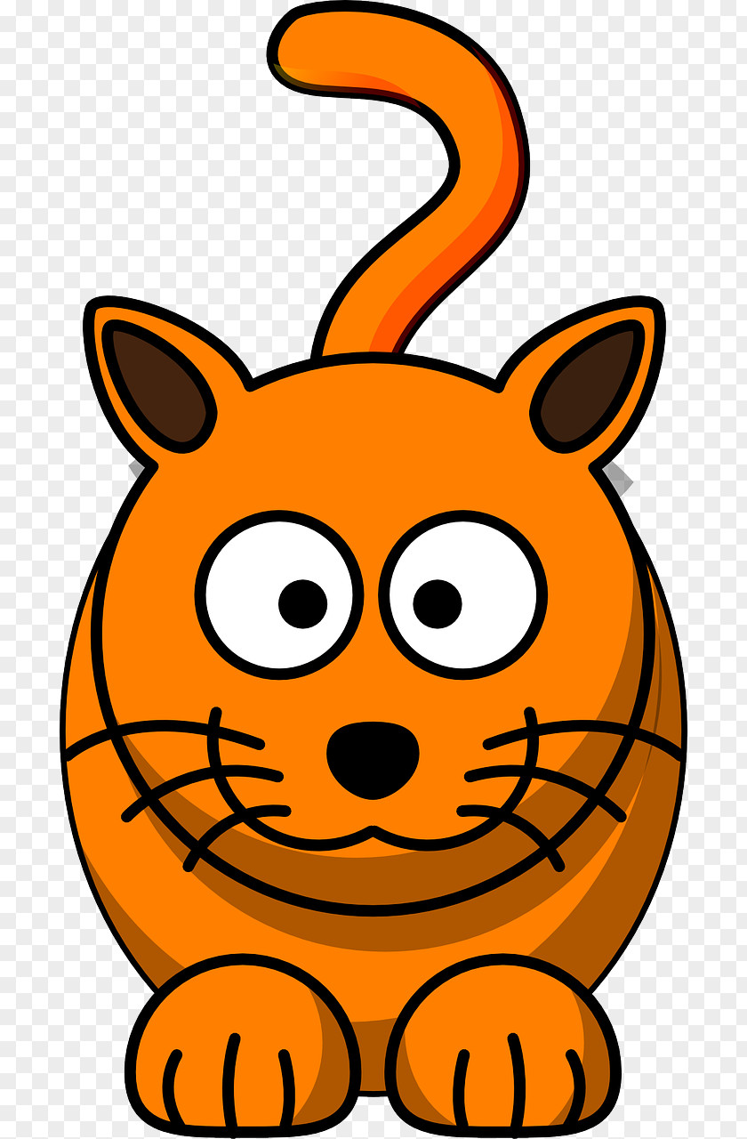 Orange Kitten Cat Cartoon Clip Art PNG