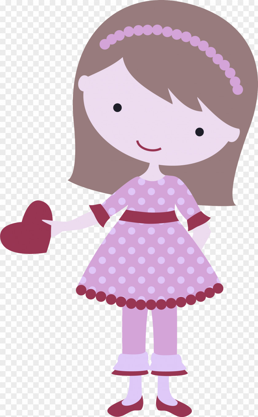 Toy Dress Cartoon Pink Doll Violet Magenta PNG