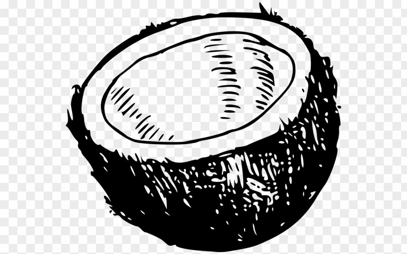 Coconut Black And White Clip Art PNG