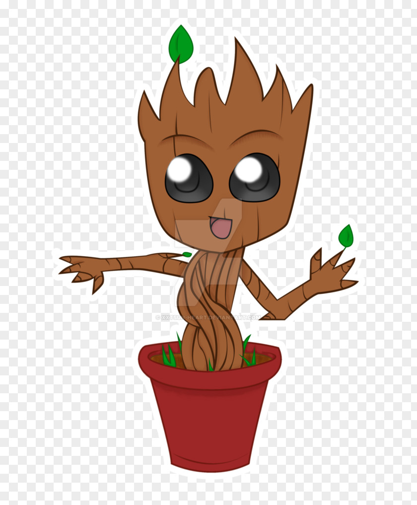 Potted Plant Baby Groot Art Drawing PNG