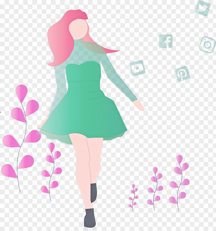 Girl Social Media PNG