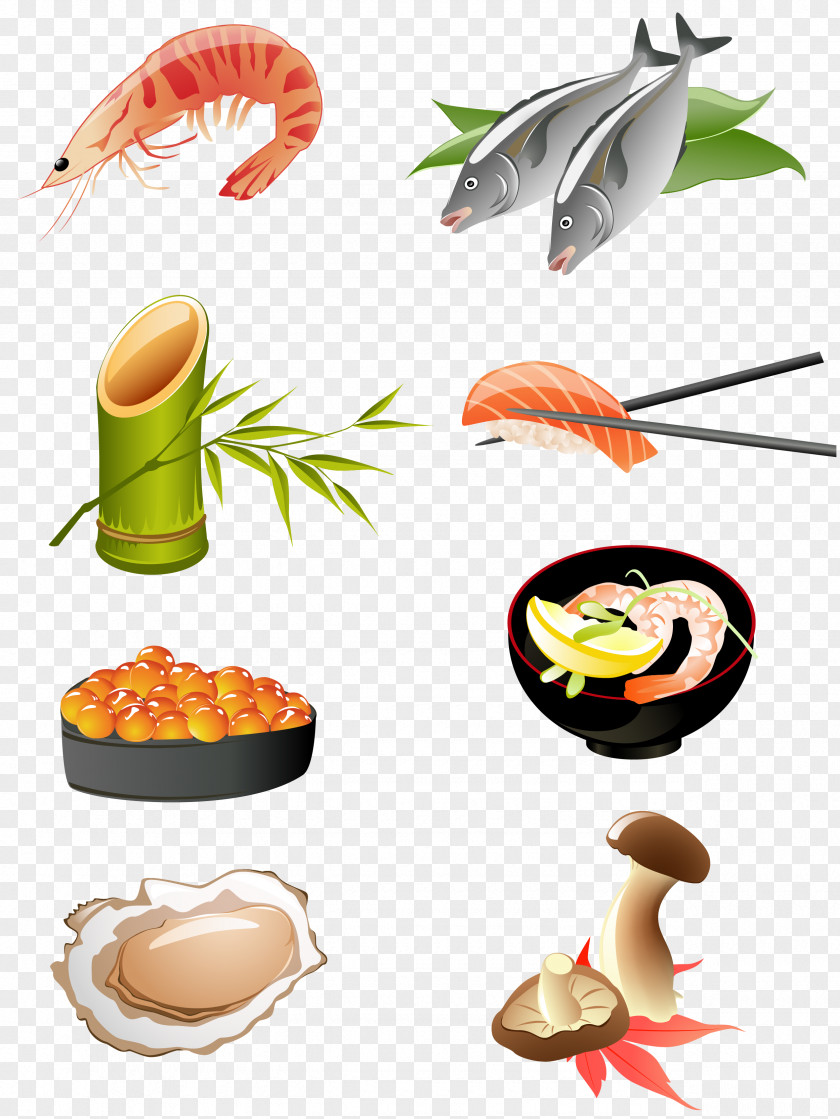 Japanese Seafood Vector Download Clam Plateau De Fruits Mer Crab Oyster PNG