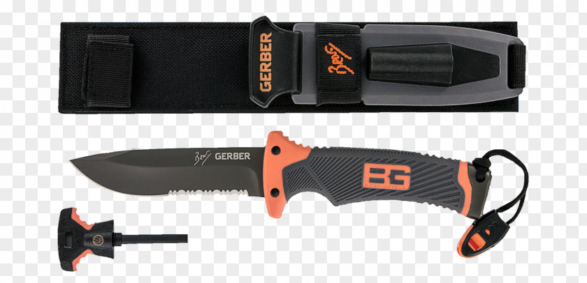 Knives Survival Knife Gerber 31-001901 Bear Grylls Ultimate Pro Gear Serrated Blade PNG