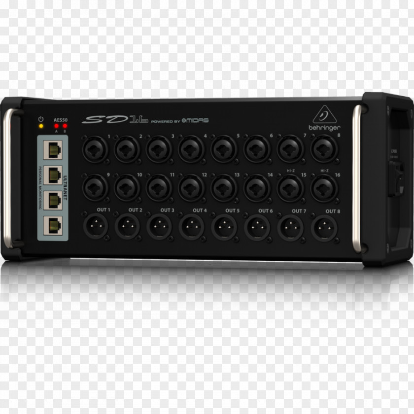 Microphone Digital Audio Stage Box Behringer Snake SD16 Mixers PNG