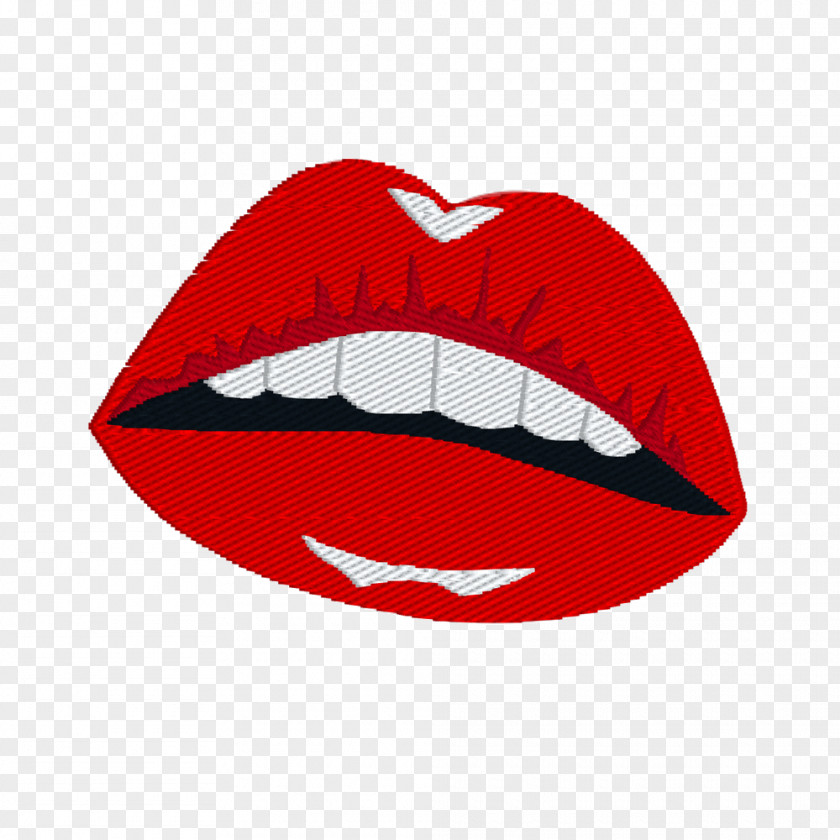 RockNroll Lip Mouth Tooth Stitches Logo PNG