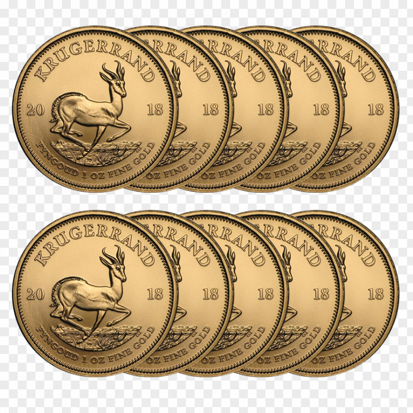 Coin Gold Krugerrand Silver PNG