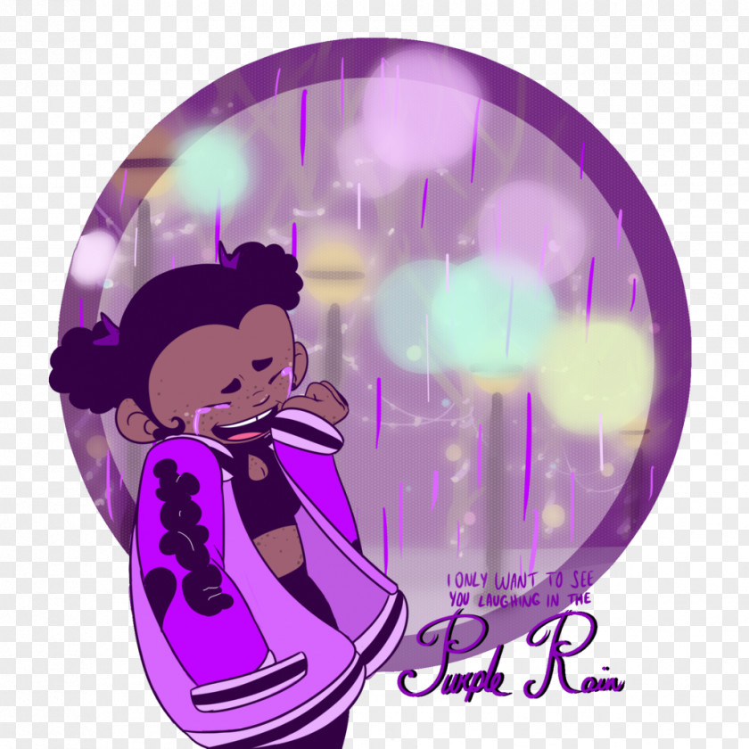 Purple Rain Cartoon Font PNG