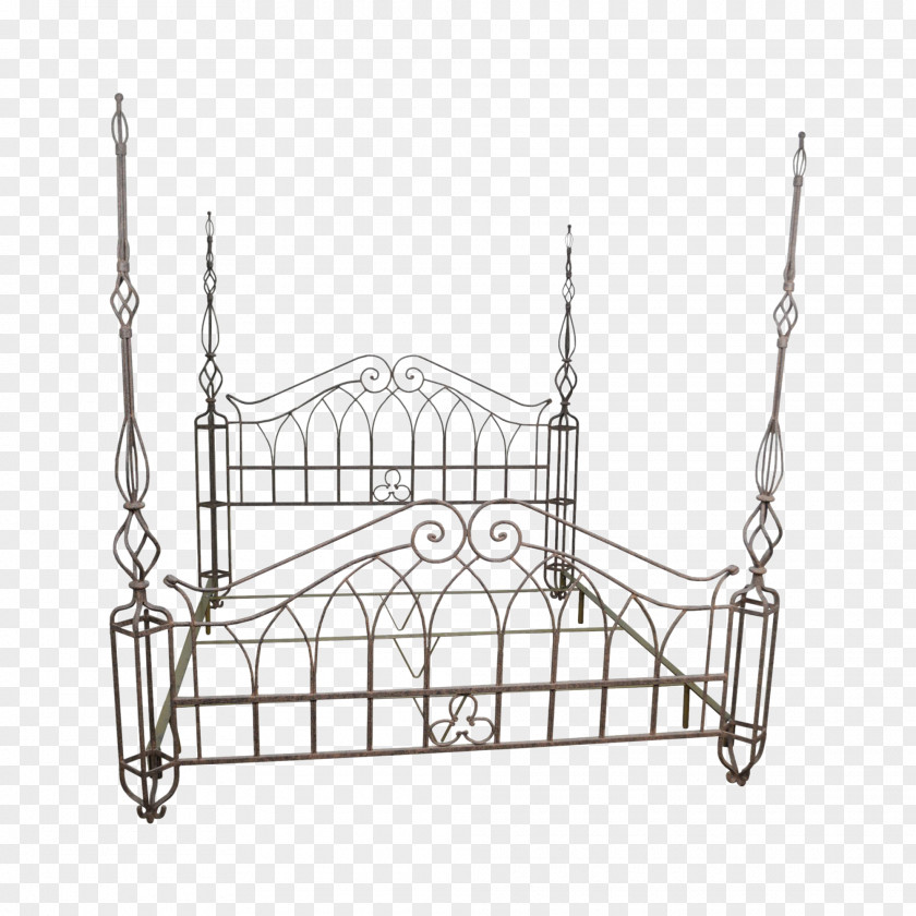 Wrought Iron Bed Frame Line Product Design Angle PNG