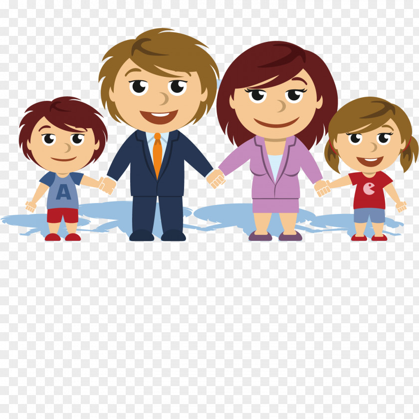 Cute Cartoon Family Photography Illustration PNG