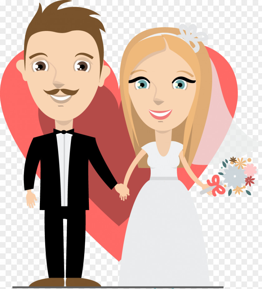 Cartoon Bride And Groom Wedding Mug Gift Convite Witness PNG