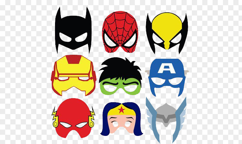 Hulk Batman Superhero Mask Spider-Man PNG