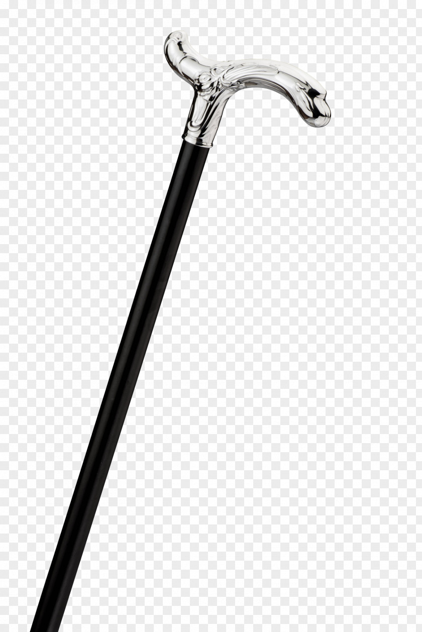 Stick Sterling Silver Assistive Cane Walking Ebony PNG