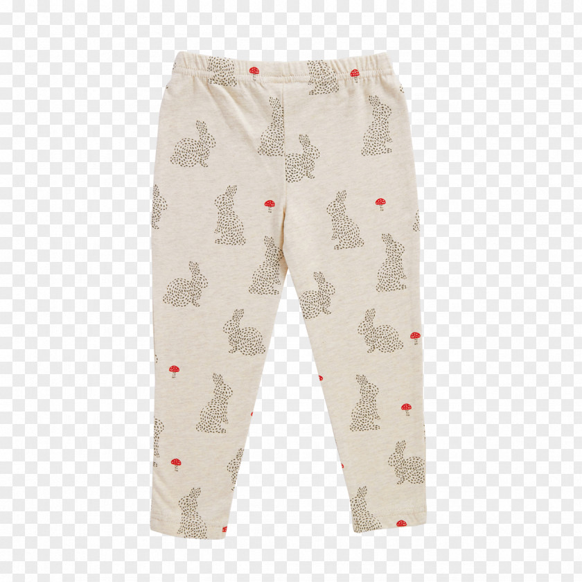 Watercolor Rabbit Khaki Pants Leggings Beige PNG