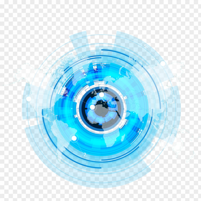 Cool Blue Technology Elements Science PNG